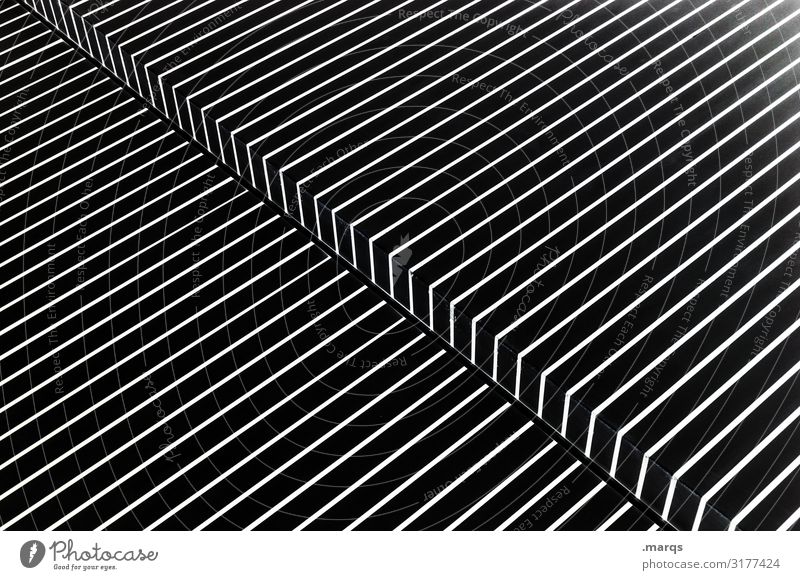 3300 | Knick in der Optik Design abstrakt Linie eckig elegant weiß Stil Grafik u. Illustration Muster diagonal steril Ecke Surrealismus Genauigkeit