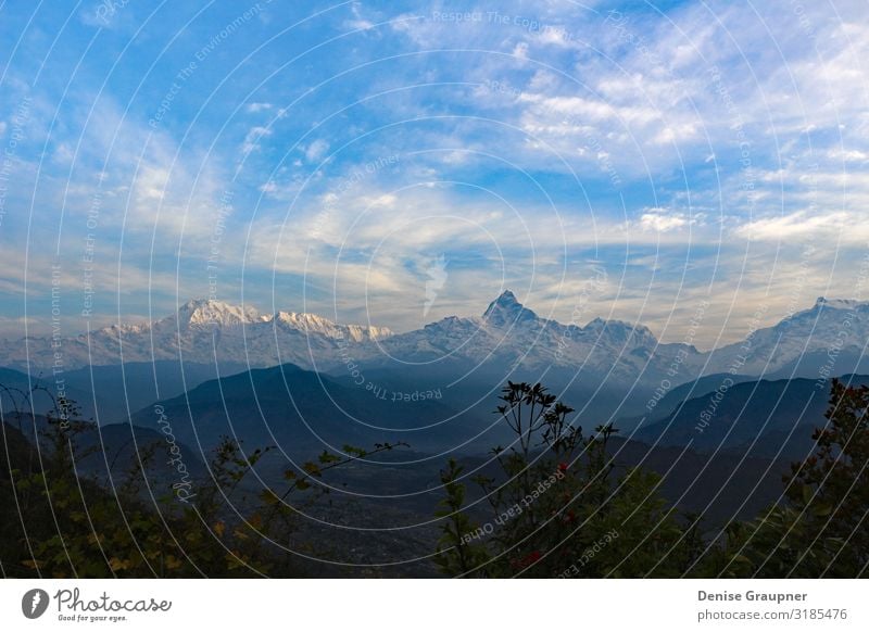 View of the Himalayas in Nepal Ferien & Urlaub & Reisen wandern Umwelt Natur Landschaft Klima Schönes Wetter scenery landscape mountain himalaya colorful view