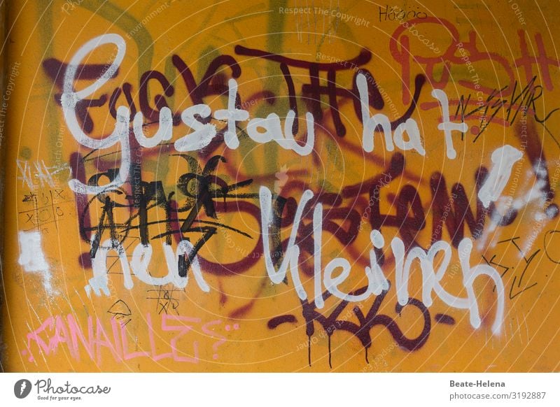 Geschriebenes l Mobbing Subkultur Mauer Wand Fassade Zeichen Schriftzeichen Schilder & Markierungen Hinweisschild Warnschild Graffiti Mitteilung Beleidigung