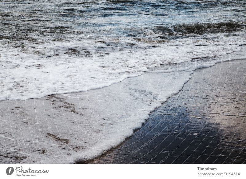 Nordseewellen - eher hell Meer Wellen Gischt Linien Doppelbelichtung Wasser Strand Sand Ferien & Urlaub & Reisen Reflexion & Spiegelung Dänemark Urelemente blau