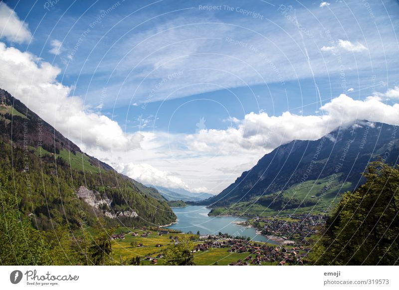 Lungernsee Umwelt Natur Landschaft Himmel Frühling Sommer Schönes Wetter Berge u. Gebirge See natürlich blau grün Schweiz Tourismus Farbfoto Außenaufnahme