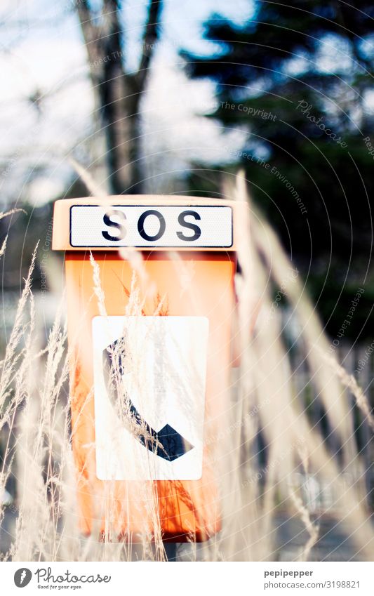 SOS Ferien & Urlaub & Reisen Ausflug Telefon Notruf Notrufauslöser Notrufsäule Informationstechnologie Landschaft Pflanze Gras Verkehr Personenverkehr