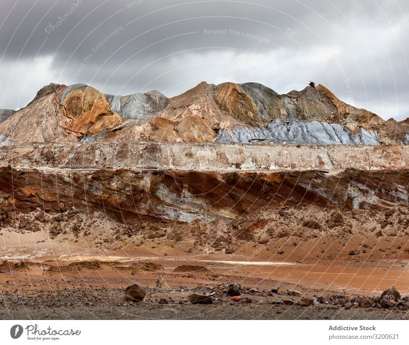 Erstaunliche Bergbau-Landschaft in Riotinto Natur industriell Hügel erstaunlich Geologie majestätisch Huelva schön Ferien & Urlaub & Reisen Berge u. Gebirge