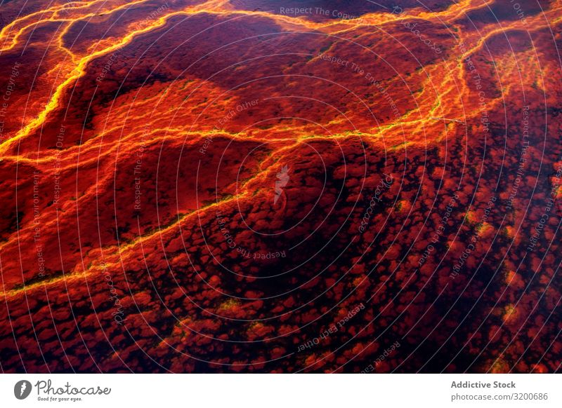 Leuchtend orangefarbene Spritzer in der Natur Überleitung Hintergrundbild Berge u. Gebirge abstrakt Felsen geologisch Orange strömen Stein gelb schön natürlich