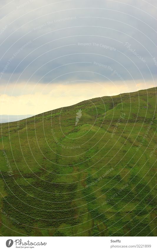 Grüner Hügel in Schottland grüne Hügel schottische Landschaft schottischer Sommer Stille Ruhe schottische Natur Sommer in Schottland rauhe Natur nordisch
