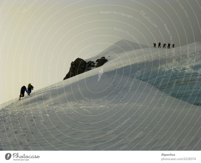 Gemeinsam auf den Gipfel Klima Klimawandel Wetter Schönes Wetter schlechtes Wetter Hügel Felsen Alpen Berge u. Gebirge Berner Oberland Gletscher Coolness kalt