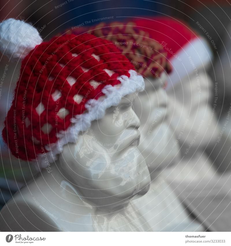 Karl Marx als Weihnachtsmann Gesicht Dekoration & Verzierung Weihnachten & Advent maskulin Männlicher Senior Mann Kopf 1 Mensch 60 und älter Kunst Skulptur