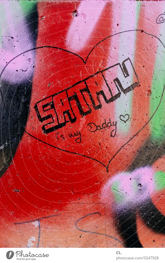vater unser Mauer Wand Zeichen Schriftzeichen Graffiti Herz lustig Gefühle Leidenschaft Liebe Farbe Idee Inspiration Leben skurril Teufel Vater Vatertag