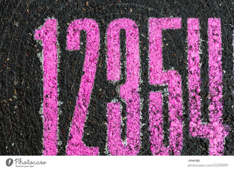 12354 Asphalt schwarz pink Ziffern & Zahlen zählen rechnen Dyskalkulie Mathematik
