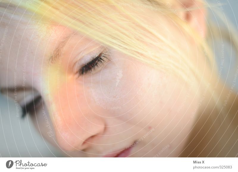 Regenbogen Mensch feminin Junge Frau Jugendliche Haut Kopf 1 18-30 Jahre Erwachsene blond leuchten schön regenbogenfarben Prisma Farbfoto mehrfarbig Nahaufnahme