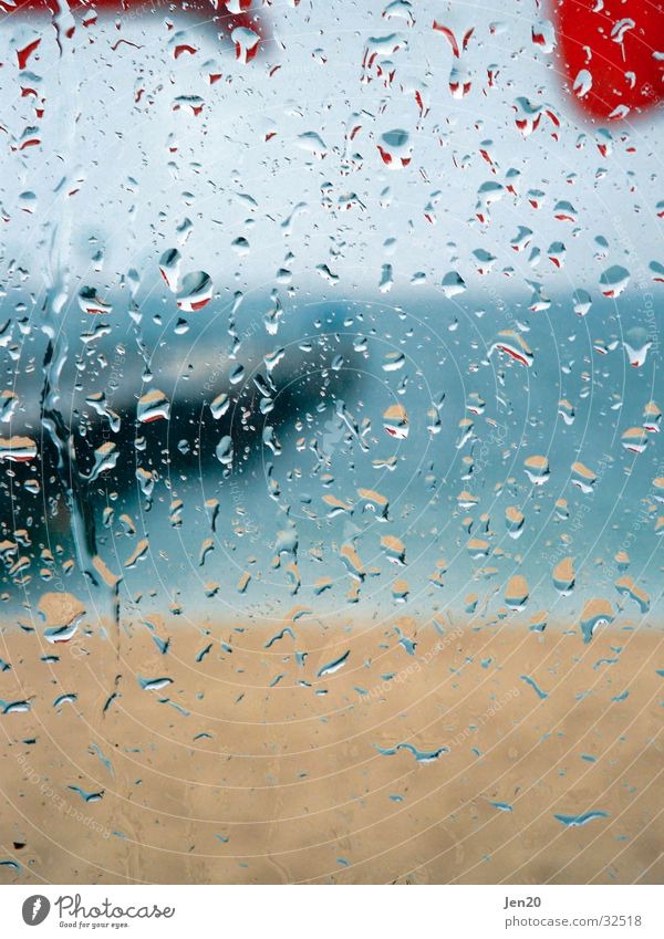 Blick aufs Meer Strand Regen Ferien & Urlaub & Reisen Aussicht Europa