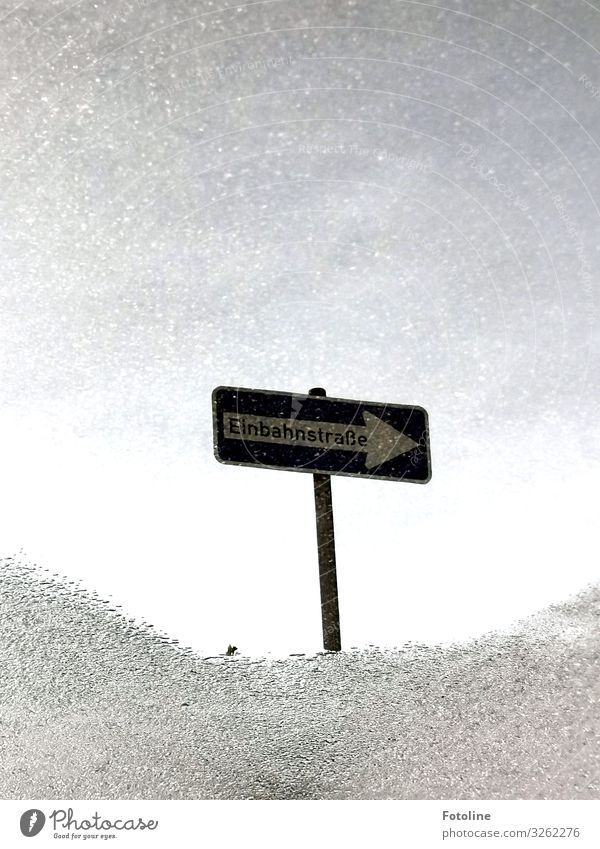 Einbahnstraße Urelemente Wasser Stein Beton Zeichen Schriftzeichen Schilder & Markierungen Hinweisschild Warnschild Verkehrszeichen Flüssigkeit hell grau weiß