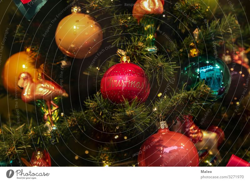 Weihnachtsbaum hell Weihnachten & Advent Dekoration & Verzierung rot Winter Hintergrundbild neu Baum Dezember festlich Jahr Design Feste & Feiern gold grün