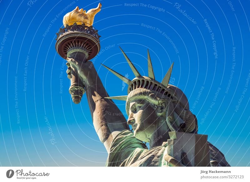 Amerikanisches Symbol - Freiheitsstatue. New York Kultur Himmel Platz Denkmal alt historisch hoch neu grün Selbstständigkeit New York State USA Amerikaner