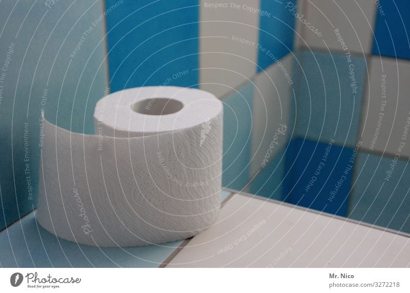 gut fürs Geschäft Körperpflege Gesundheit Wohnung Bad Sauberkeit blau weiß Toilette Toilettenpapier Fliesen u. Kacheln Reinigen Stuhlgang Bayern Dinge