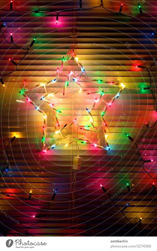 Weihnachtsstern Weihnachten & Advent Beleuchtung Dekoration & Verzierung Fenster geschlossen Illumination Jalousie Licht Party Lichterkette Partynacht Rollo