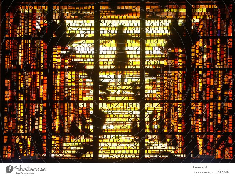 Fenster Religion & Glaube Licht gelb Handwerk Kathedrale Farbe shine Kristallstrukturen Glas window stain stained Silhouette church cathedral america collor