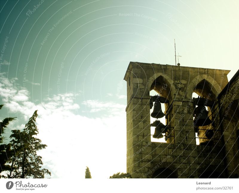 Glockenturm Kirchturm Religion & Glaube Antenne Baum Wolken Sonnenaufgang Italien Europa Belfry Himmel Gotteshäuser Turm Rücken blitz-ableiter bell church sky