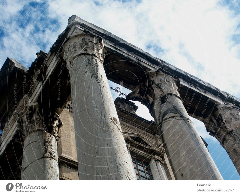 Tempel Gebäude Wolken Rom Italien Insolvenz Himmel Architektur Rücken Spalte Stein temple column sky cloud