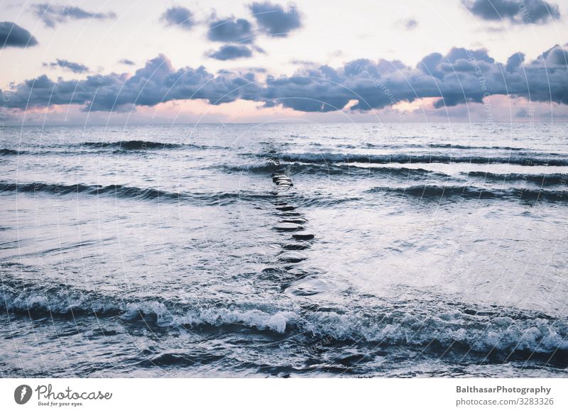 Sonnenuntergang auf Hiddensee ruhig Ferien & Urlaub & Reisen Tourismus Strand Meer Insel Wellen Umwelt Natur Urelemente Luft Wasser Himmel Wolken Horizont