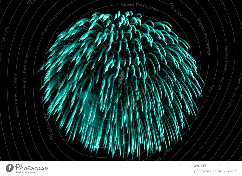 Luxury beautiful turquoise fireworks event sky shower Lifestyle Nachtleben Entertainment Party Veranstaltung Feste & Feiern Silvester u. Neujahr Jahrmarkt Kunst