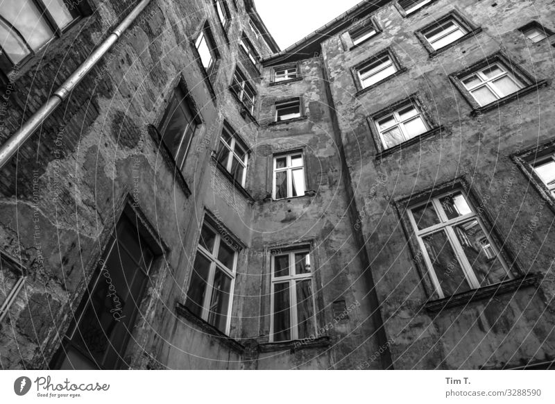 Hinterhof Berlin Prenzlauer Berg Stadt Hauptstadt Stadtzentrum Altstadt Menschenleer Haus Bauwerk Gebäude Architektur Mauer Wand Fenster Häusliches Leben Altbau