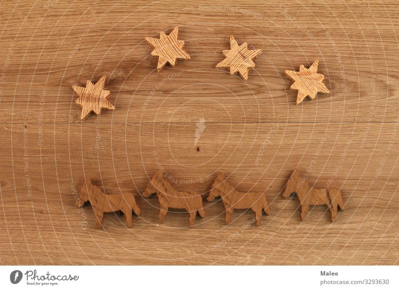 Holzfiguren abstrakt Design Geometrie Isolierung (Material) Modell Dinge Puzzle Spielen Strukturen & Formen Spielzeug braun Stern (Symbol) Pferd Sperrholz Figur