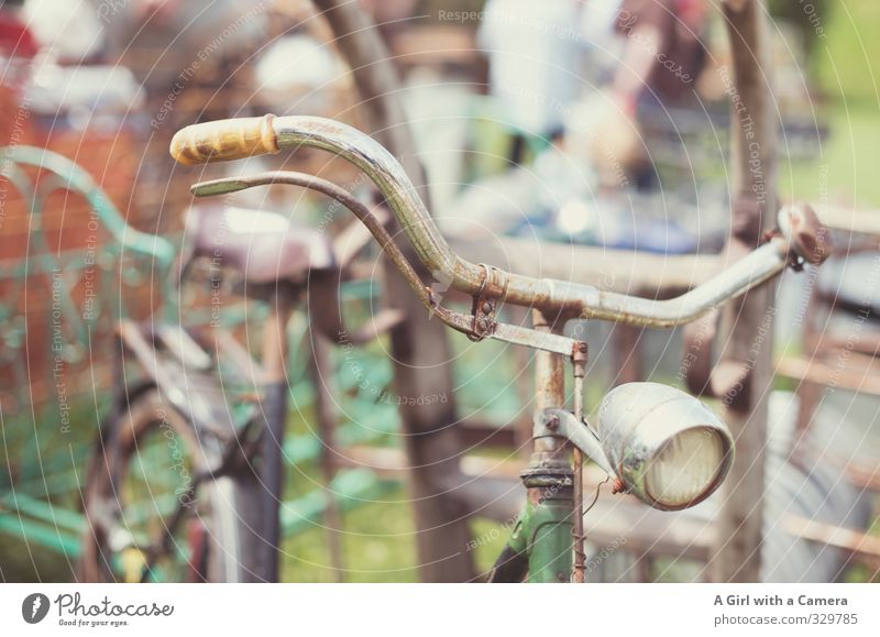 trash bike Oldtimer Fahrrad alt Armut Rost parken retro Lenker Gedeckte Farben Außenaufnahme Textfreiraum oben Textfreiraum unten Tag Schwache Tiefenschärfe