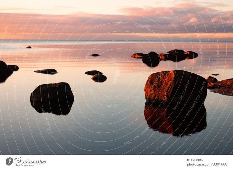 Abendrot an der Küste Schwedens Abenddämmerung Meer Wasser Himmel Himmel (Jenseits) Landschaft Natur Sonnenaufgang Felsen See Sommer Ferien & Urlaub & Reisen