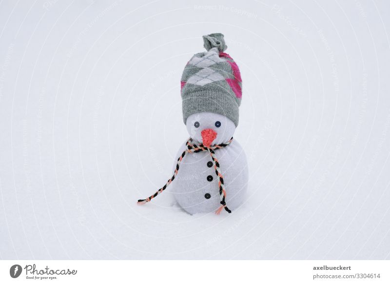 Socken Schneemann im Schnee Freizeit & Hobby Winter Klima Wetter Strümpfe Schal Mütze außergewöhnlich lustig Kreativität Handarbeit Dekoration & Verzierung