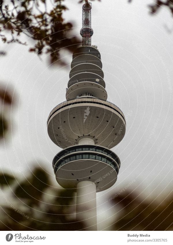 Der Hamburger Tele-Michel / Fernsehturm Hafenstadt Turm ästhetisch elegant gigantisch groß rund Stadt braun weiß Stil Heinrich hertz Hamburger Fernsehturm