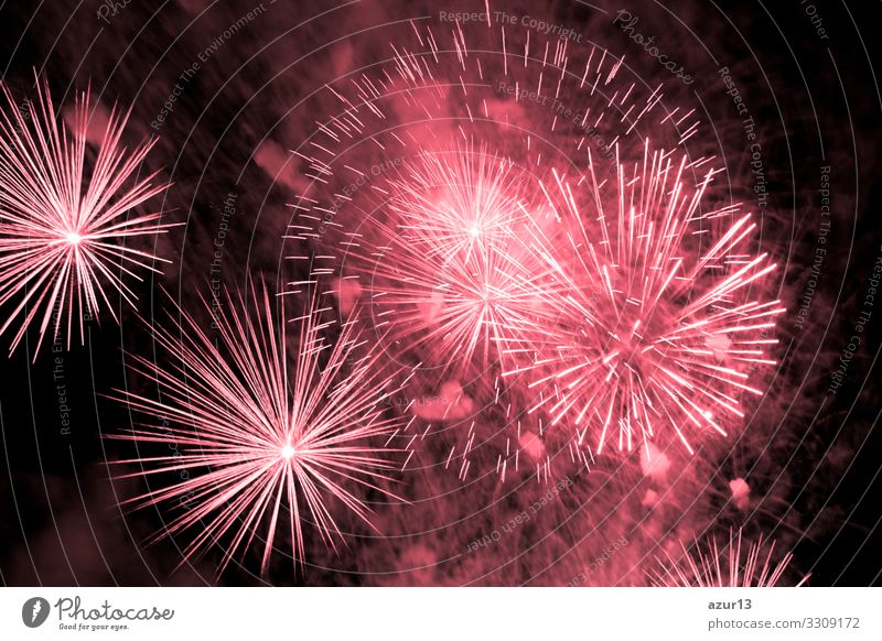 Luxury fireworks event sky show with red big bang stars Nachtleben Entertainment Party Veranstaltung Feste & Feiern Silvester u. Neujahr Jahrmarkt Show Angst