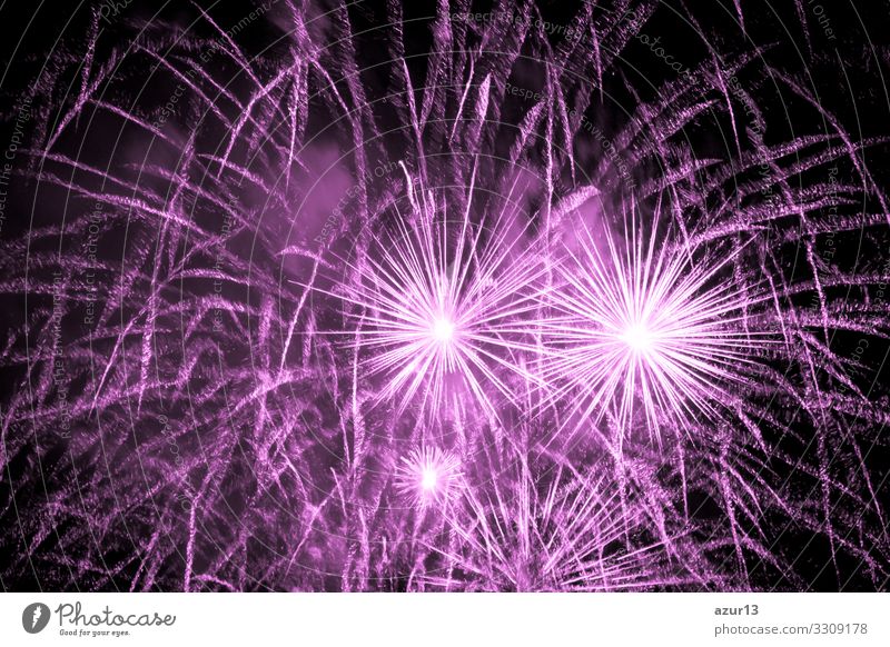 Luxury fireworks event sky show with pink big bang stars Nachtleben Entertainment Veranstaltung Feste & Feiern Silvester u. Neujahr Jahrmarkt Show rosa Angst