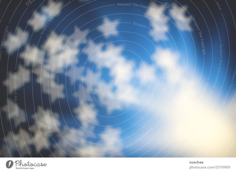 unscharfe sterne Stern (Symbol) Unschärfe Explosion Urknall abstrakt blau Licht hell schemenhaft Strukturen & Formen Experiment