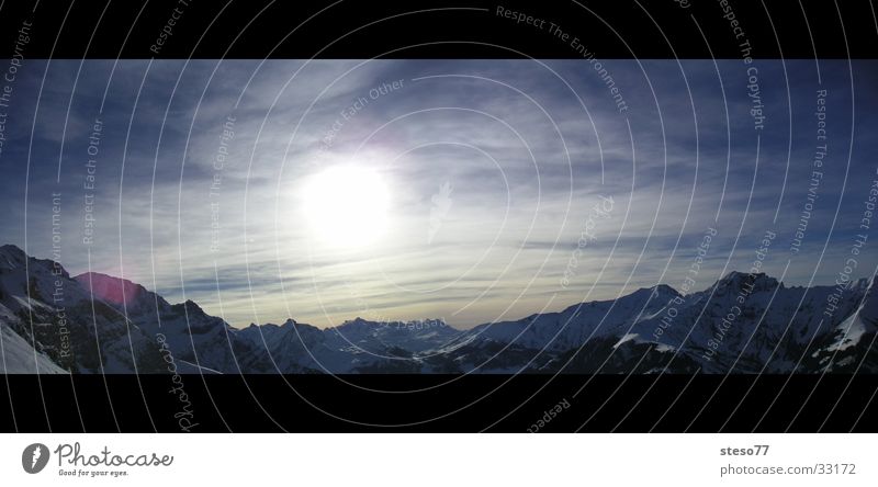 Panorama Panorama (Aussicht) Berge u. Gebirge Höchst Schnee Sonne Himmel groß Panorama (Bildformat)