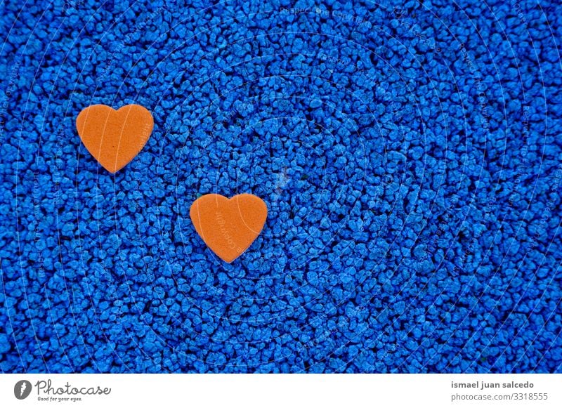 Orangenherz-Dekoration für den Valentinstag Herz Liebe blau orange Hintergrundbild Farbe mehrfarbig Symbole & Metaphern Romantik Feste & Feiern Gefühle
