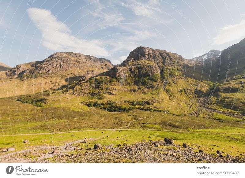GLENCOE 6 Natur Landschaft Schönes Wetter Felsen Berge u. Gebirge Gipfel Fitness wandern Ferien & Urlaub & Reisen Schottland Highlands Glencoe Klimawandel