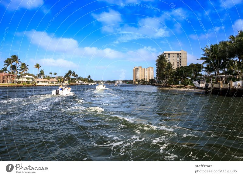 Der Hillsboro Inlet Waterway führt nach Hillsboro Beach Meer Natur Landschaft Küste Brücke blau Wasserstraße Flussstraße Pompano Strand Florida Küstenstreifen