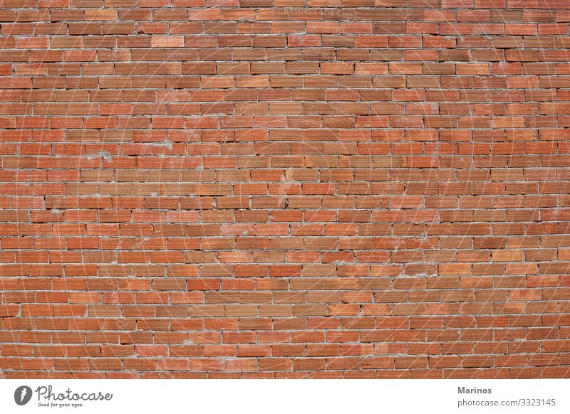 Backsteinmauer als Hintergrund. Tapete Gebäude Architektur Beton alt rot Baustein Wand Konsistenz orange Maurerhandwerk solide Konstruktion Oberfläche Zement