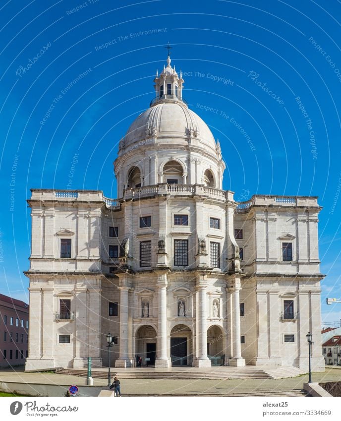 Nationales Pantheon in Lissabon (Portugal) Ferien & Urlaub & Reisen Tourismus Sightseeing Himmel Kirche Gebäude Architektur Denkmal alt historisch blau weiß