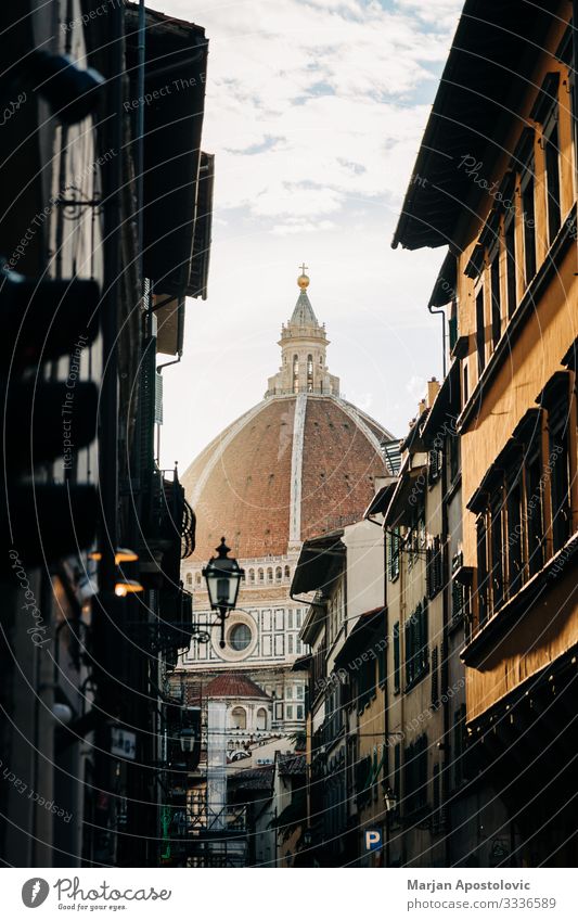 Blick auf die Kathedrale Santa Maria del Fiore in Florenz Architektur Italien Europa Stadt Stadtzentrum Altstadt Dom Platz Dach Wahrzeichen historisch