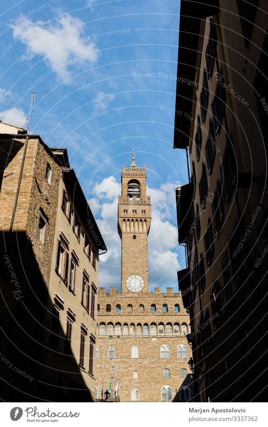 Straßenansicht des Palazzo Vecchio in Florenz, Italien Ferien & Urlaub & Reisen Tourismus Sightseeing Städtereise Architektur Toskana Europa Stadt Stadtzentrum