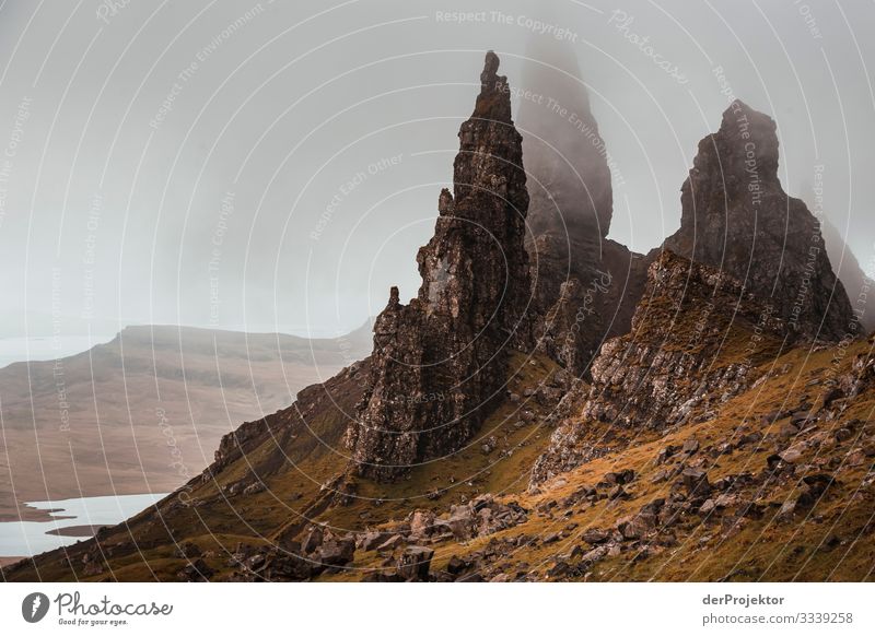 Old Man of Storr im Nebel auf Isle of Skye I Freizeit_2017 Joerg Farys derProjektor dieProjektoren Vorderansicht Licht Tag Starke Tiefenschärfe