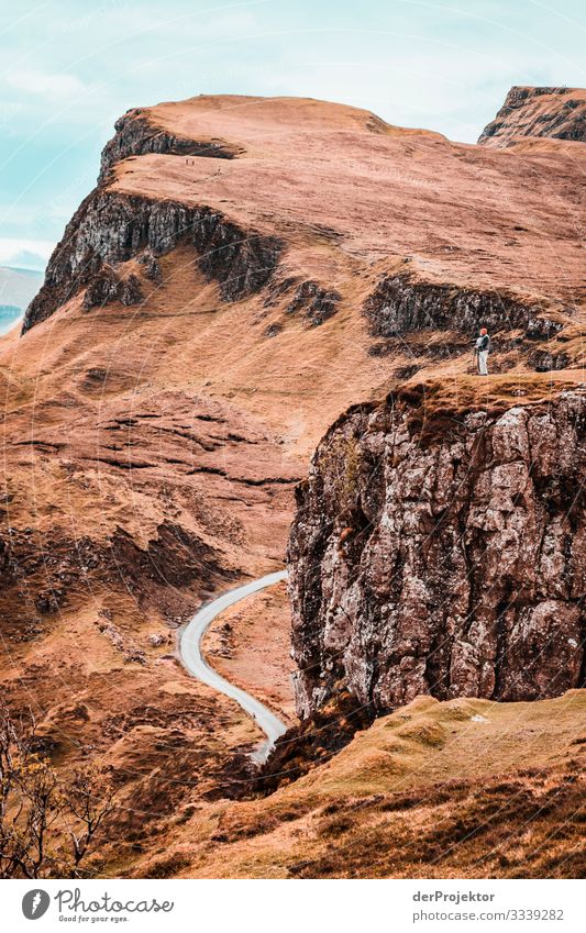 Strasse auf Isle of Skye Ferien & Urlaub & Reisen Tourismus Ausflug Abenteuer Ferne Freiheit Berge u. Gebirge wandern Umwelt Natur Landschaft Pflanze Frühling