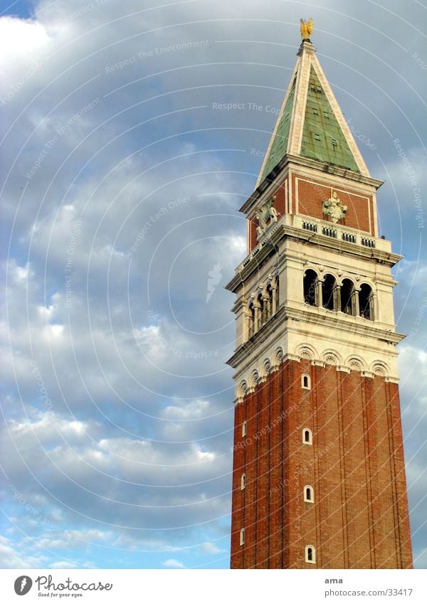 Campanile San Marco Venedig Markusplatz Wolken Meer beeindruckend Europa Perspektive