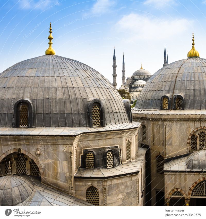 Blaue ( Sultan Ahmed ) Moschee, Istanbul, Türkei Ferien & Urlaub & Reisen Tourismus Kultur Landschaft Himmel Gebäude Architektur Denkmal historisch blau
