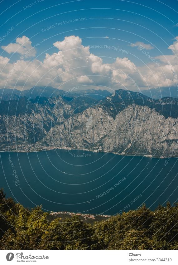 Bocca di Navene | Gardasee gardasee bocca di navene monte baldo berge Berge u. Gebirge Außenaufnahme Natur Landschaft Farbfoto See Italien Panorama (Aussicht)