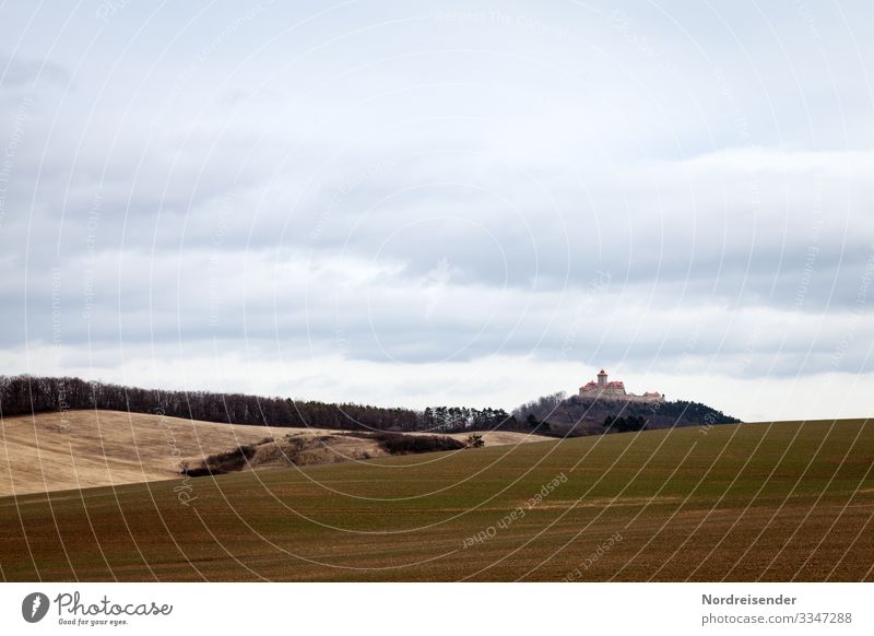 Thüringer Land Ferien & Urlaub & Reisen Tourismus Ausflug wandern Natur Landschaft Himmel Wolken Frühling Herbst Wetter Wiese Feld Hügel Burg oder Schloss