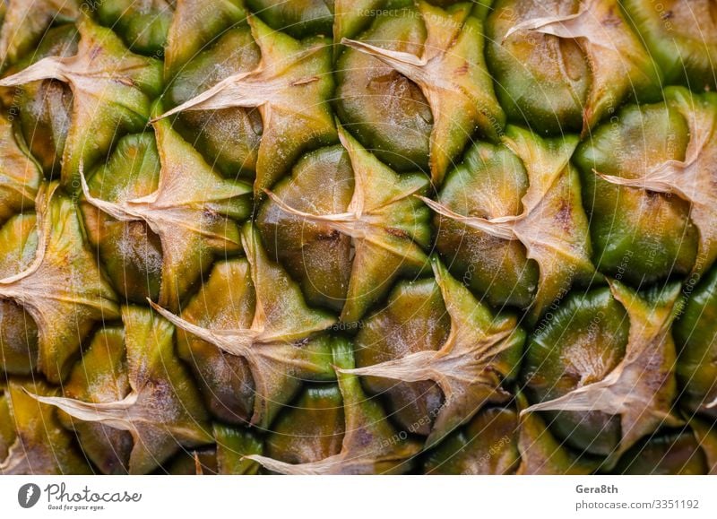 Schale einer reifen Ananas Makro-Nahaufnahme Frucht exotisch gebrauchen Hintergrund leere Vorlage detailliert Exotische Früchte Lebensmittel Ananas-Muster