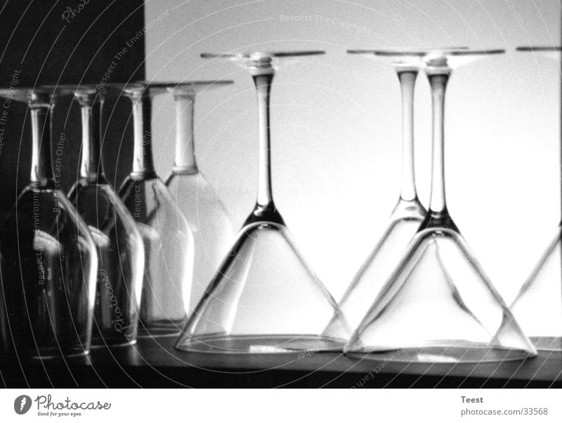 Gläser auf dem Kopf Bar Sektglas Glas Alkohol Bargläser